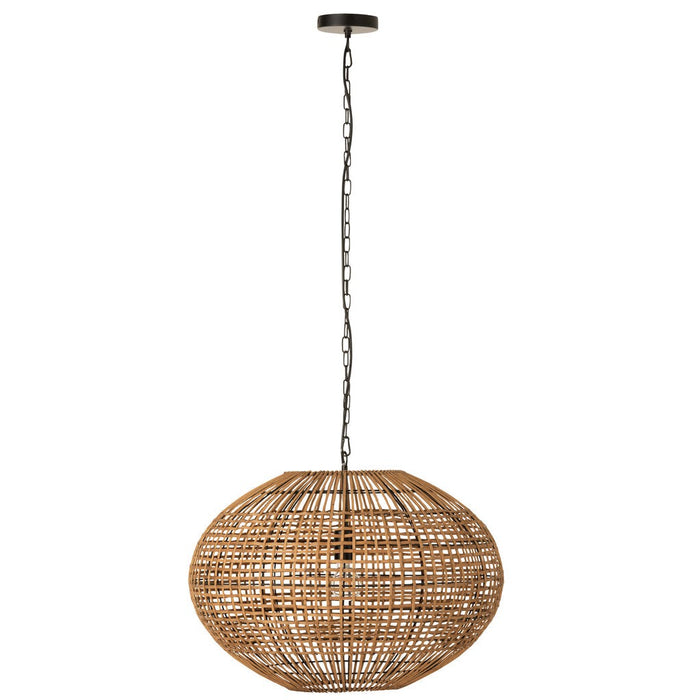 Hanging Lamp Rattan/Metal Brown/Black-Hanglampen-J-Line