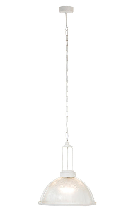 Hanging Lamp Round Glass/Metal White-Hanglampen-J-Line