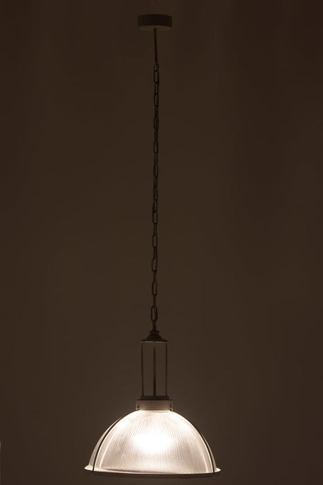 Hanging Lamp Round Glass/Metal White-Hanglampen-J-Line