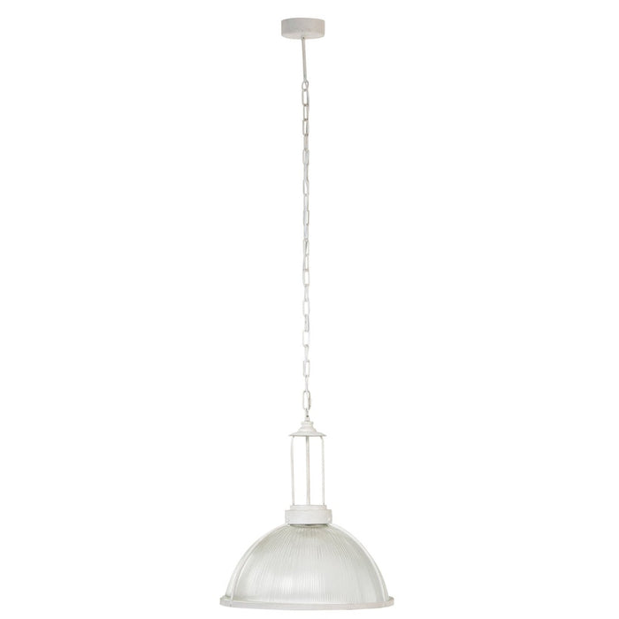 Hanging Lamp Round Glass/Metal White-Hanglampen-J-Line