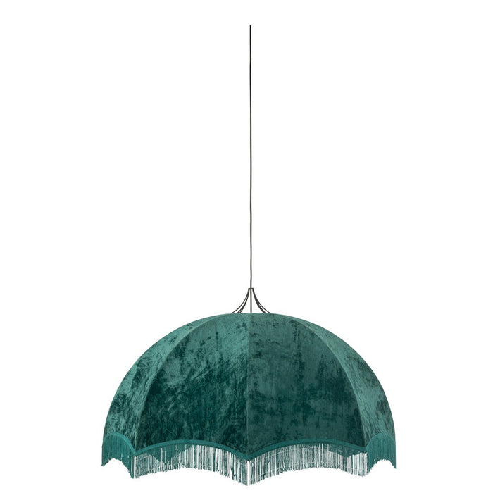 Hanging Lamp Velvet/Cotton Green-Hanglampen-J-Line