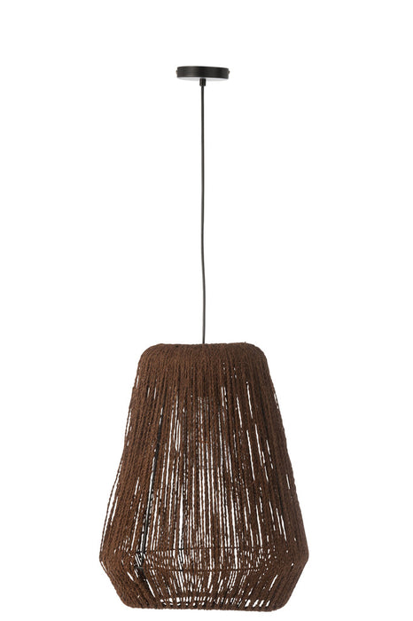 Hanging Lamp Weave Metal/Palm Black Large-Hanglampen-J-Line