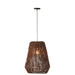 Hanging Lamp Weave Metal/Palm Black Large-Hanglampen-J-Line