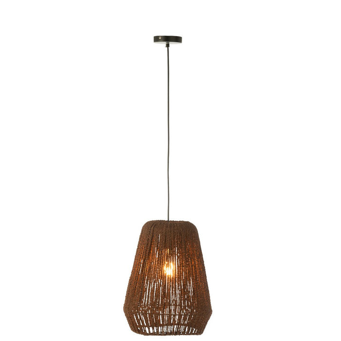 Hanging Lamp Weave Metal/Palm Black Small-Hanglampen-J-Line