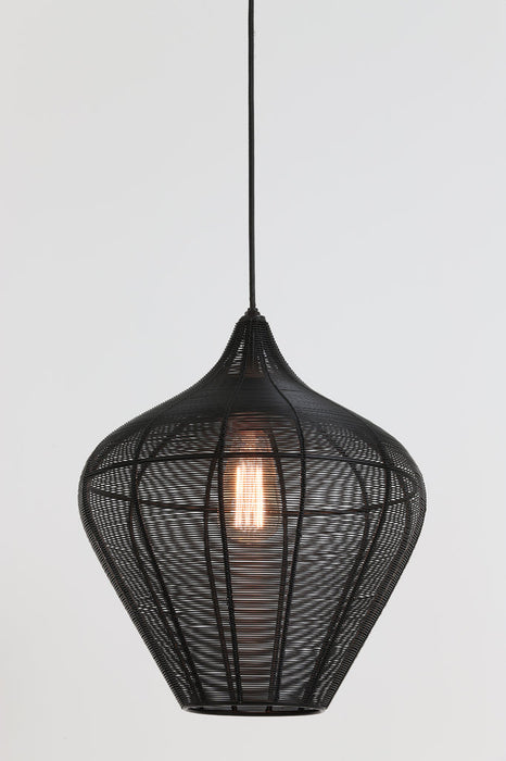 Hanging lamp Ã˜36x40 cm ALVARO matt black-Hanglampen-Light & Living