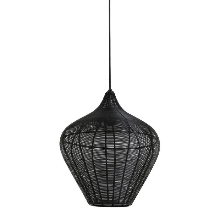 Hanging lamp Ã˜36x40 cm ALVARO matt black-Hanglampen-Light & Living