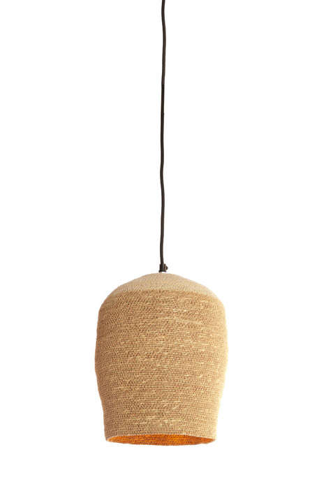 Hanglamp 24x32 cm BOLSENA zeegras naturel+crème-Hanglampen-Light & Living