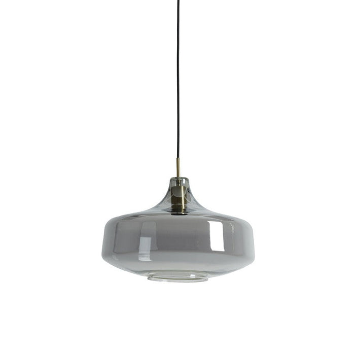 Hanglamp 29,5x21 cm SOLNA antiek brons+rookglas-Hanglampen-Light & Living