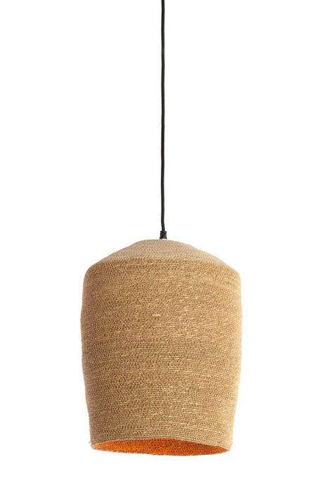 Hanglamp 29x40 cm BOLSENA zeegras naturel+crème-Hanglampen-Light & Living