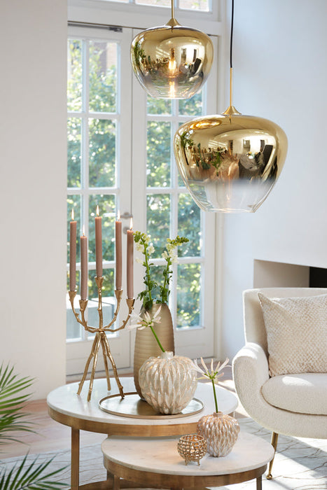 Hanglamp 30x25 cm MAYSON glas goud-helder+goud-Hanglampen-Light & Living