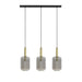 Hanglamp 3L 100x22x32 cm LEKAR ant. brons+rookglas-Hanglampen-Light & Living