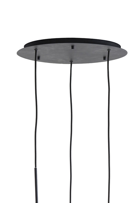 Hanglamp 3L 40x160 cm MAYSON glas bruin+mat zwart-Hanglampen-Light & Living