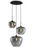 Hanglamp 3L 40x160 cm MAYSON rookglas+mat zwart-Hanglampen-Light & Living