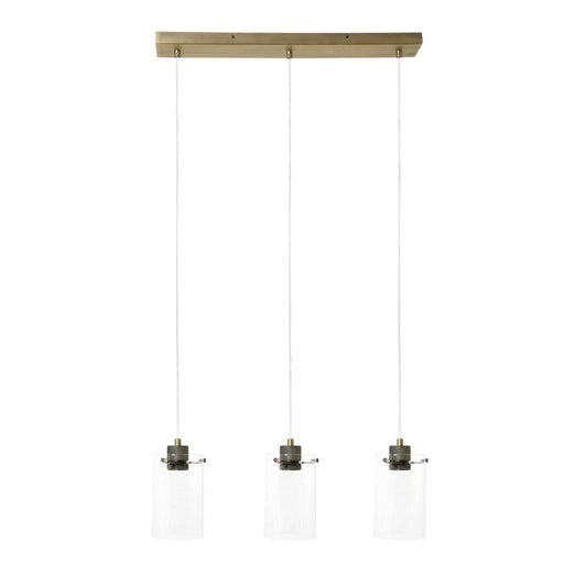 Hanglamp 3L 65x12x18,5 cm VANCOUVER ant.brons-glas-Hanglampen-Light & Living