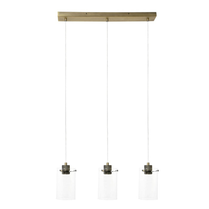 Hanglamp 3L 65x12x18,5 cm VANCOUVER ant.brons-glas-Hanglampen-Light & Living