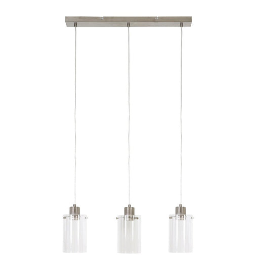 Hanglamp 3L 65x12x18,5 cm VANCOUVER nik. satijn-glas-Hanglampen-Light & Living