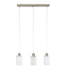 Hanglamp 3L 65x12x18,5 cm VANCOUVER nik. satijn-glas-Hanglampen-Light & Living