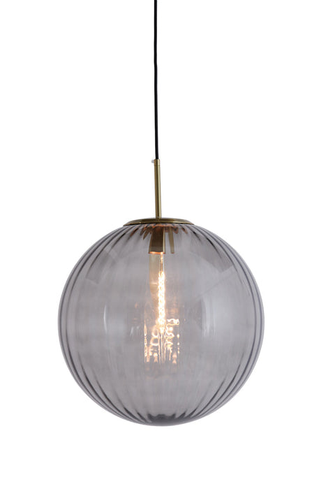 Hanglamp 40 cm MAGDALA glas lichtgrijs+goud-Hanglampen-Light & Living