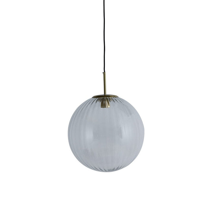 Hanglamp 40 cm MAGDALA glas lichtgrijs+goud-Hanglampen-Light & Living