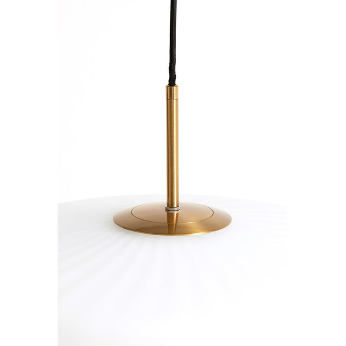 Hanglamp 40x17 cm PLEAT glas mat wit+goud-Hanglampen-Light & Living