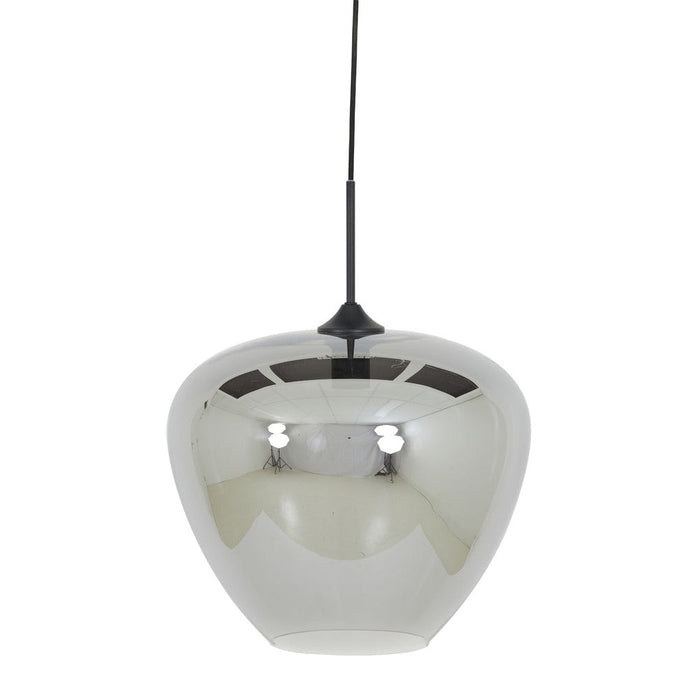 Hanglamp 40x34 cm MAYSON rookglas+mat zwart-Hanglampen-Light & Living