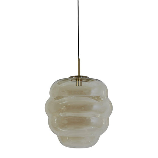 Hanglamp 45x48 cm MISTY glas amber+goud-Hanglampen-Light & Living