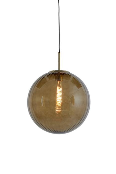 Hanglamp 48 cm MAGDALA glas bruin+goud-Hanglampen-Light & Living