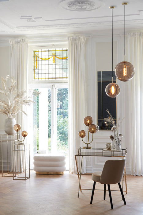 Hanglamp 48 cm MAGDALA glas bruin+goud-Hanglampen-Light & Living