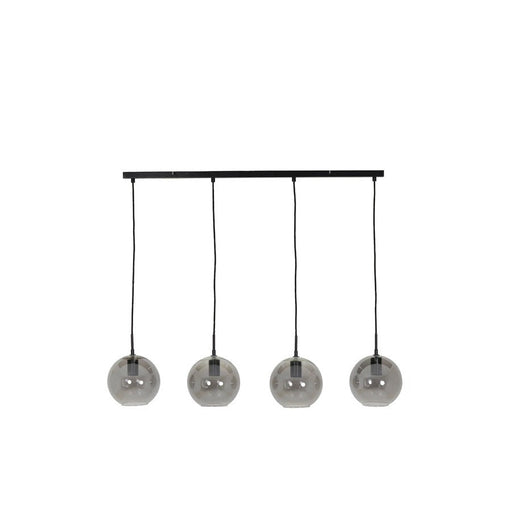 Hanglamp 4L 114x20x120 cm SUBAR mat zwart+rookglas-Hanglampen-Light & Living