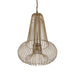 PTMD Aluesi hanglamp van messingkleurig ijzer met een opengewerkt draadontwerp, 55x55x65 cm.
