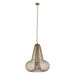 PTMD Aluesi hanglamp van messingkleurig ijzer met een opvallend strak draadontwerp, afmeting 55x55x65 cm.