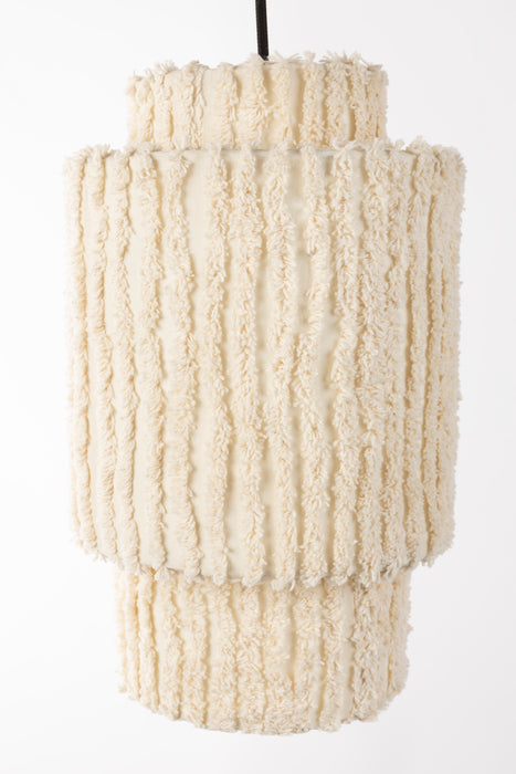 Hanglamp Arjun Tall Katoen Beige Ø20x38 cm E27-Tafellampen-Creating Home