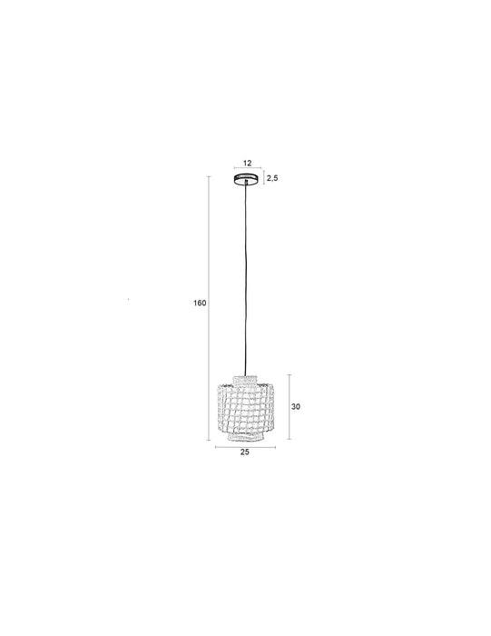 Hanglamp Arjun Wide Katoen Beige Ø25x30 cm E27-Tafellampen-Creating Home