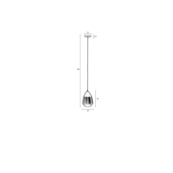 Hanglamp Aysa Echte Aluminum Zwart 20x20x200 cm