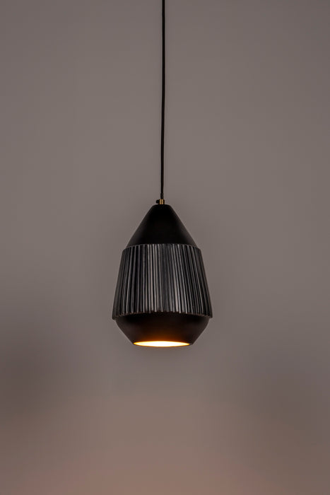 Hanglamp Aysa Echte Aluminum Zwart 20x20x200 cm-Hanglampen-Creating Home
