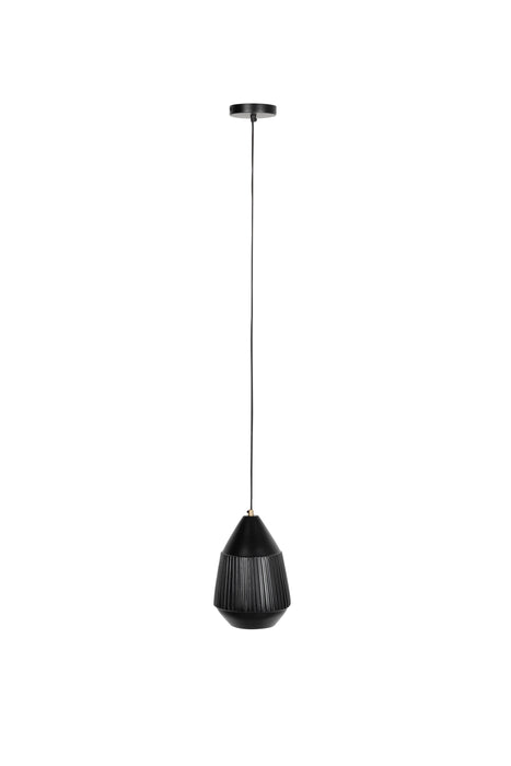 Hanglamp Aysa Tall Aluminum Zwart Ø20x200 cm E27-Tafellampen-Creating Home