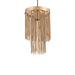 Ronde gouden hanglamp Brenton van PTMD met decoratieve ijzeren kettingen, 30 cm diameter.