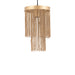 Goudkleurige PTMD Brenton hanglamp van 30 cm met een rond ijzeren armatuur en decoratieve metalen kettingen.
