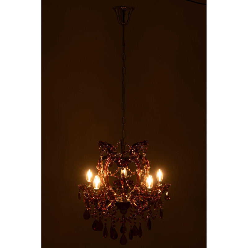 Hanglamp Bruin Ijzer Antiek 53 cm 53x53x57 cm-Hanglampen-J-Line