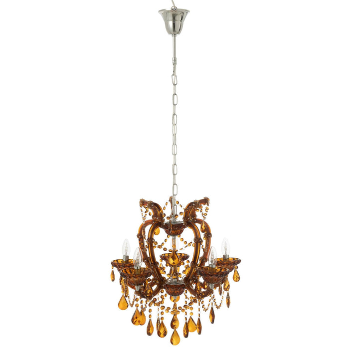 Hanglamp Bruin Ijzer Antiek 53 cm-Tafellampen-J-Line