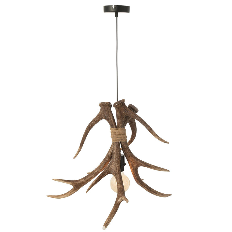 Hanglamp Bruin Polykunsthars L 45 cm 45x56x46 cm-Hanglampen-J-Line