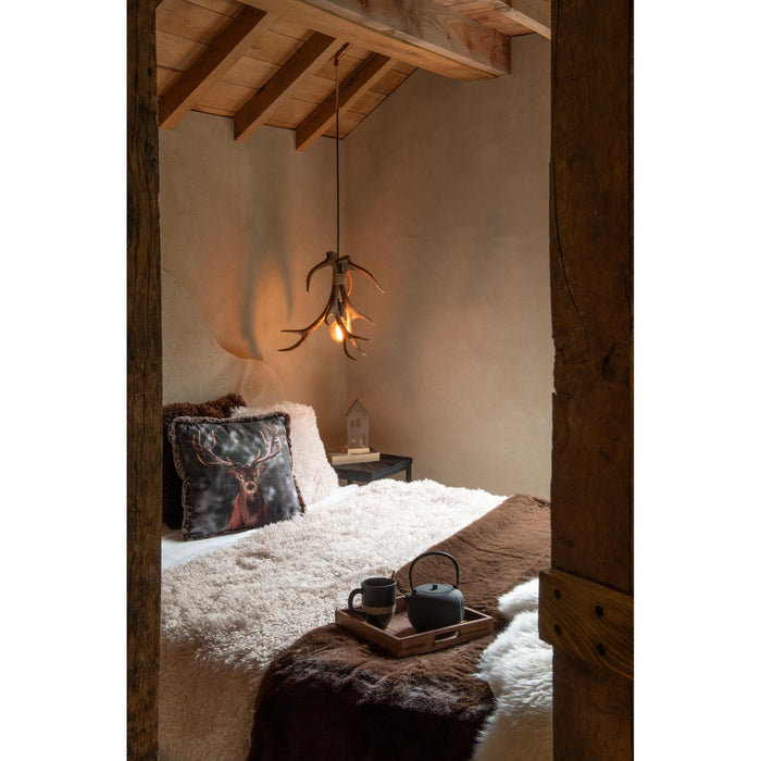 Hanglamp Bruin Polykunsthars L 45 cm-Hanglampen-J-Line