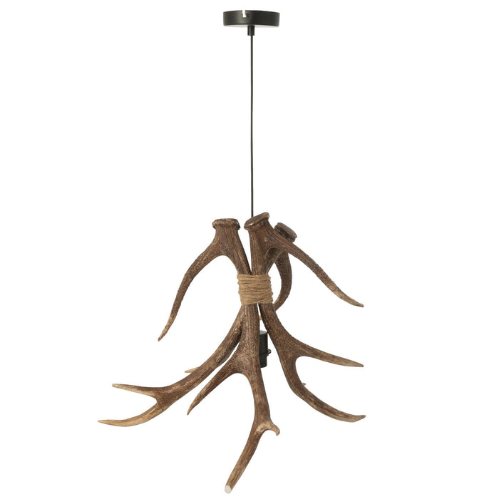 Hanglamp Bruin Polykunsthars L 45 cm-Hanglampen-J-Line
