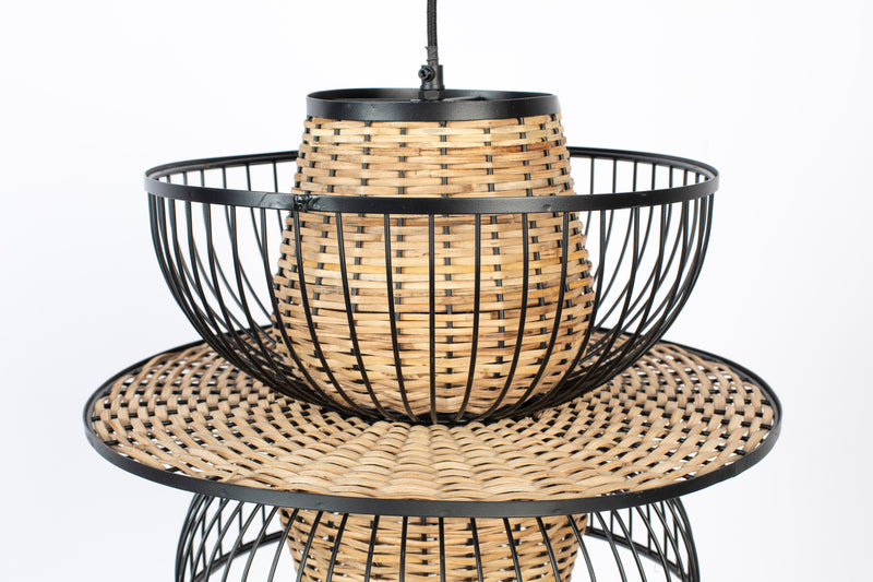 Hanglamp Carmen Er Metal Zwart 40x40x138 cm-Hanglampen-Creating Home