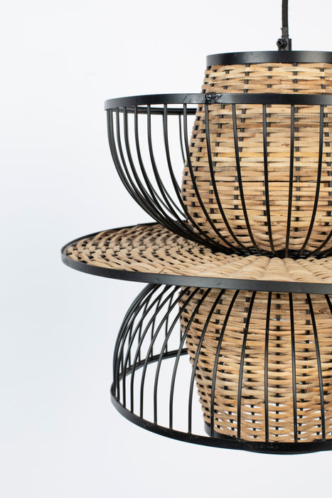 Hanglamp Carmen L Metaal Zwart Ø40x138 cm E27-Tafellampen-Creating Home