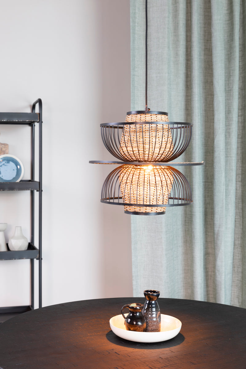 Hanglamp Carmen Er Metal Zwart 40x40x138 cm-Hanglampen-Creating Home