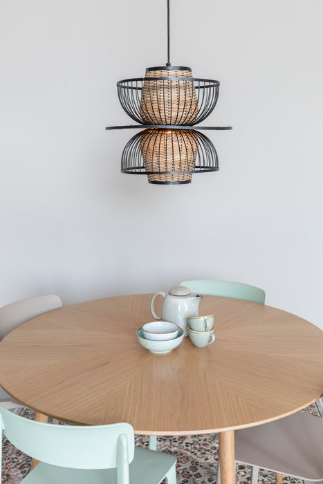 Hanglamp Carmen L Metaal Zwart Ø40x138 cm E27-Tafellampen-Creating Home
