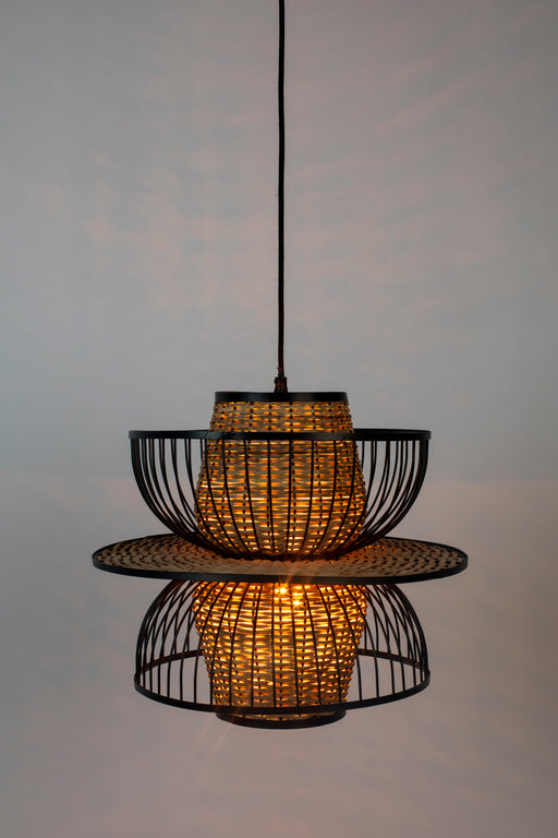 Hanglamp Carmen L Metaal Zwart Ø40x138 cm E27-Tafellampen-Creating Home