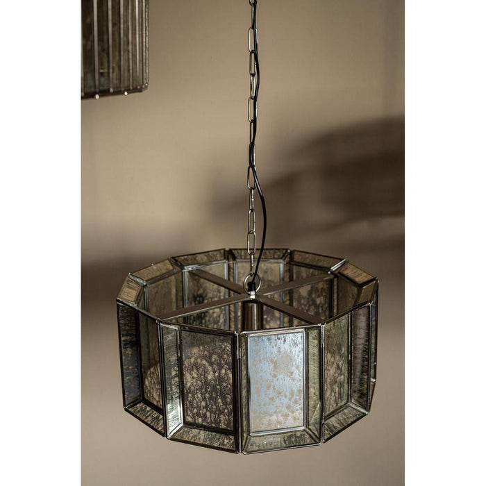 Hanglamp Cenna Brass Glas Geel 46x46x20 cm-Hanglampen-PTMD