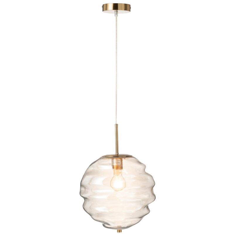 Hanglamp Cognac Glas 30 cm 30x30x34 cm-Hanglampen-J-Line